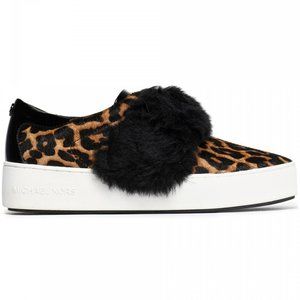 Michael Kors Leopard & Faux Fur Platform Sneaker
